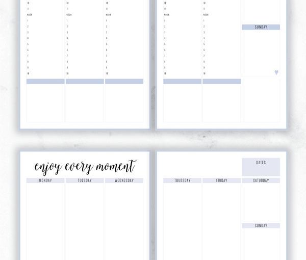 พิมพ์ฟรี Irma Weekly Planners in Dusk โดย Eliza Ellis ด้วยเก้าที่แตกต่างกัน …