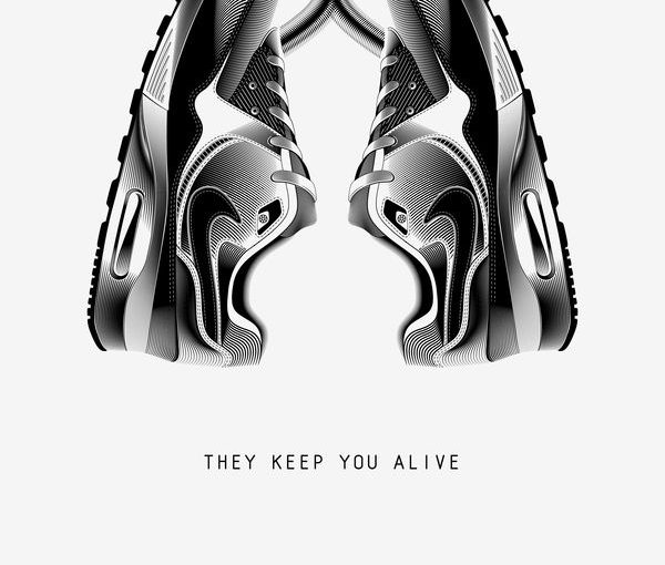 ดีสวย AD! พวกเขาทำให้คุณมีชีวิตชีวา: โปสเตอร์ Nike Air Max โดยใช้กราฟในลอนดอน …