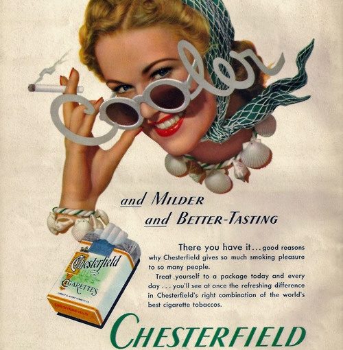 แว่นตากันแดด Cooler – โฆษณาโบราณสำหรับ chesterfield 1940 …