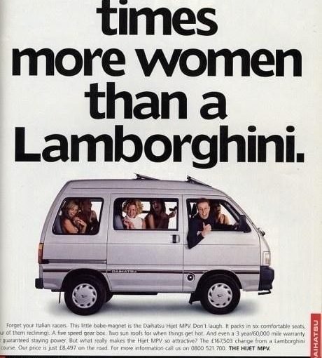 เลือกผู้หญิงมากกว่า Lamborgini ถึงห้าเท่า Daihatsu …